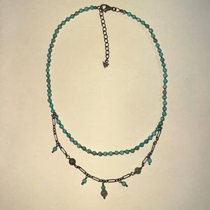 SILPADA-Sterling Silver Turquoise Howlite Kyanite Bead 2 Strand Necklace N1675